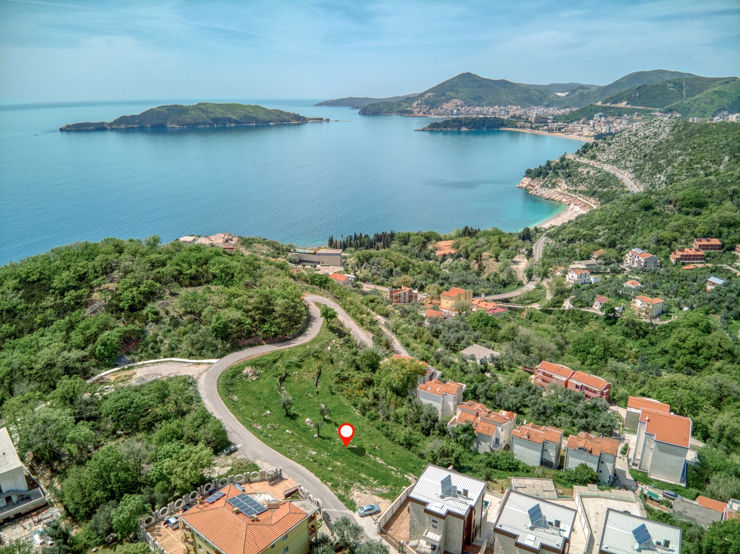 Budva, Kuljace – urbanized land for the construction of a villa with a swimming pool