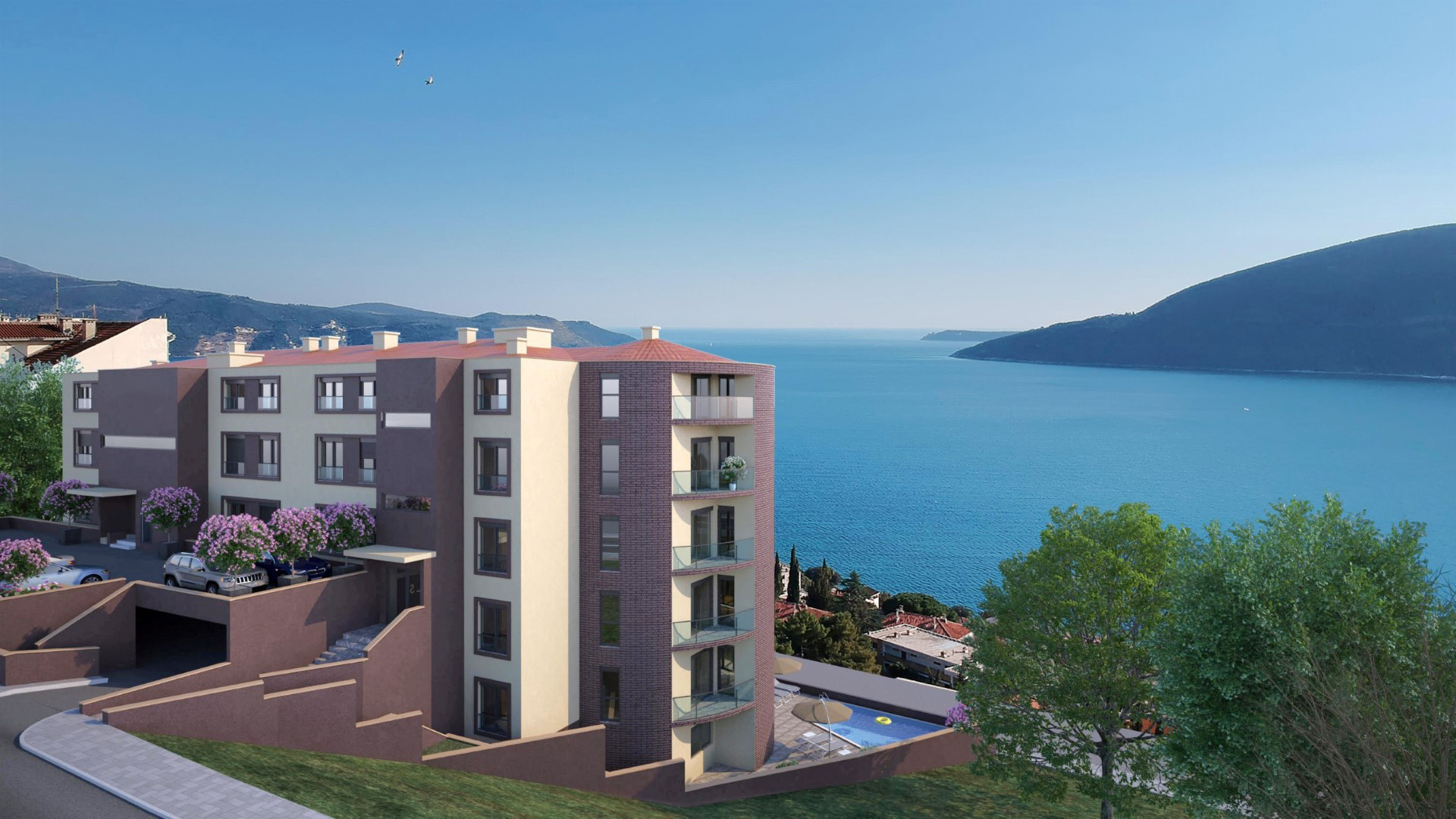 Herceg Novi, Topla – luksuzni apartmani u kompleksu s bazenom i pogledom na more