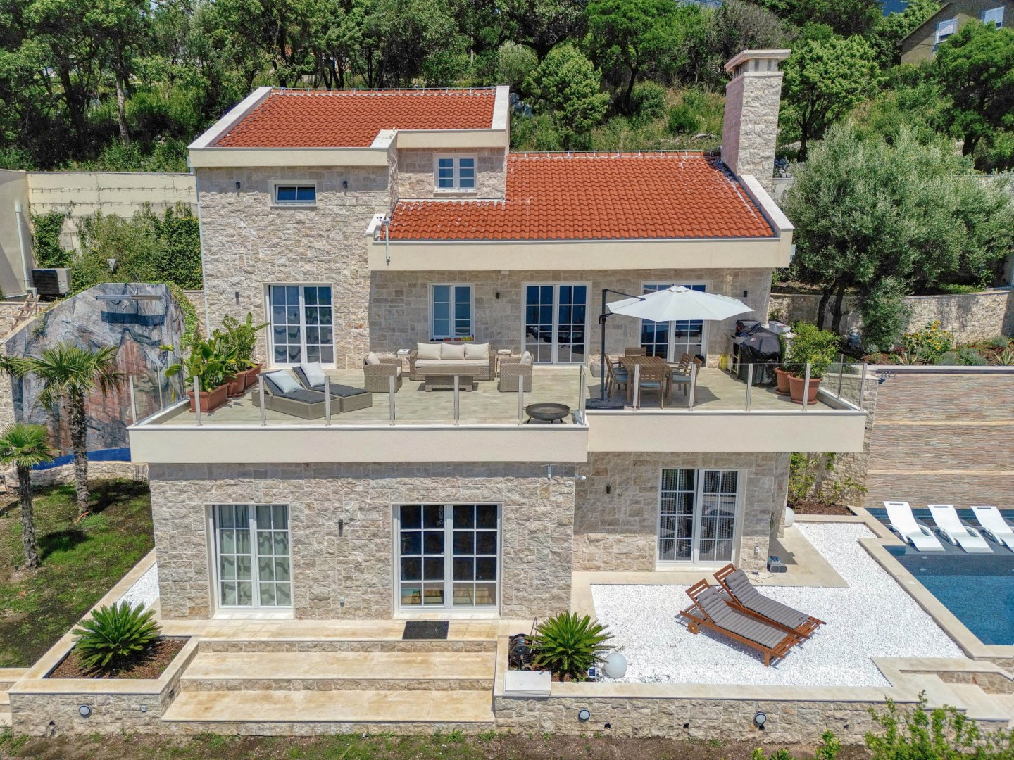 Herceg Novi, Podi –  new villa with a pool and panoramic sea views