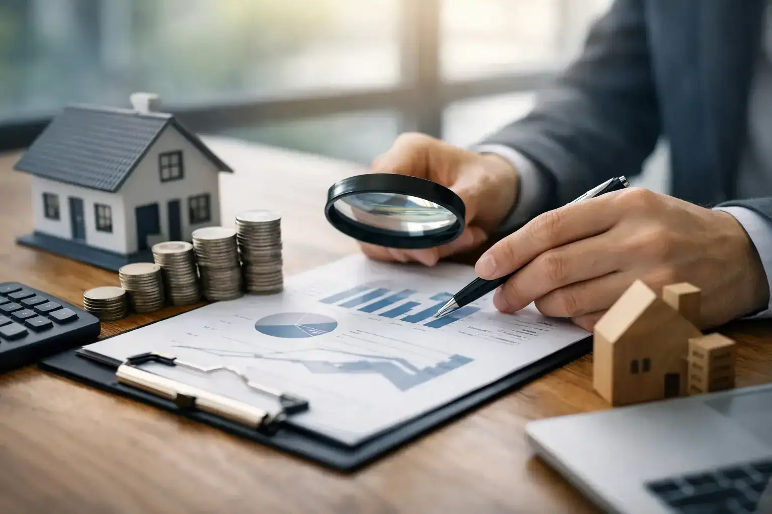 ROI analysis of real estate in Montenegro, business meeting, finance and investments.